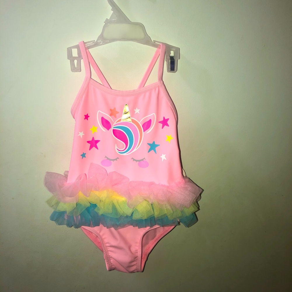 2T Toddler Swimsuit Bathing Swim Suit Unicorn Tutu